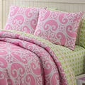 Kendall 11-piece Pink/Green Dorm Room in a Bag with Sheet Set
