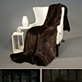 Wild Mannered Mink and Leopard 58 x 60 Faux Fur Throw Blanket