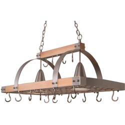 Checkolite P1006-71 Country Kitchen Two Light Pot Rack