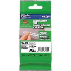 Brother TZESE4 Black on White Security Lettering Tape