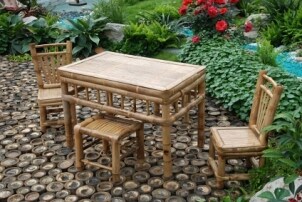 Bamboo outdoor dining set