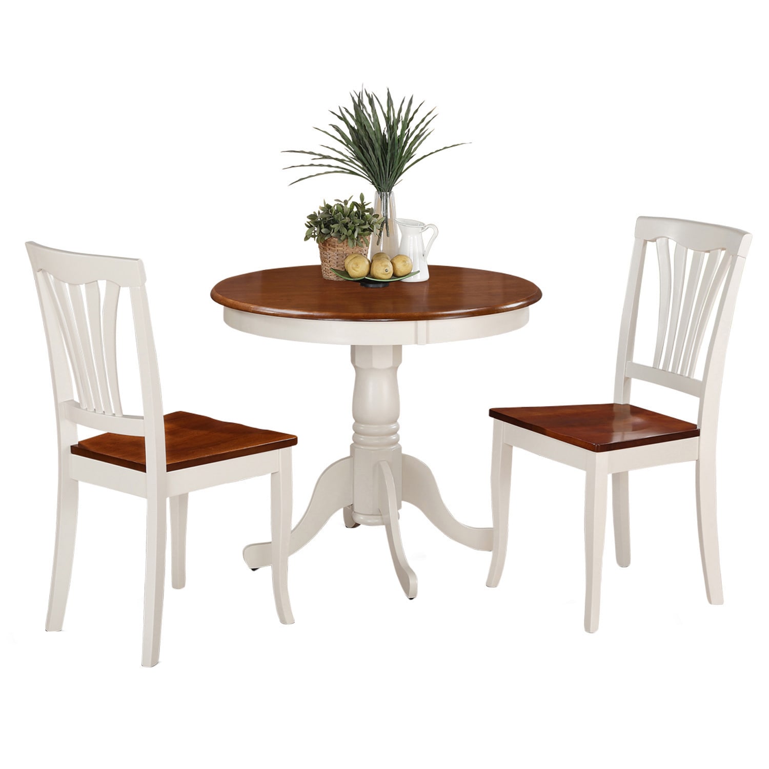 East West Furniture 3pc Kitchen Table And Chairs Set Buttermilk