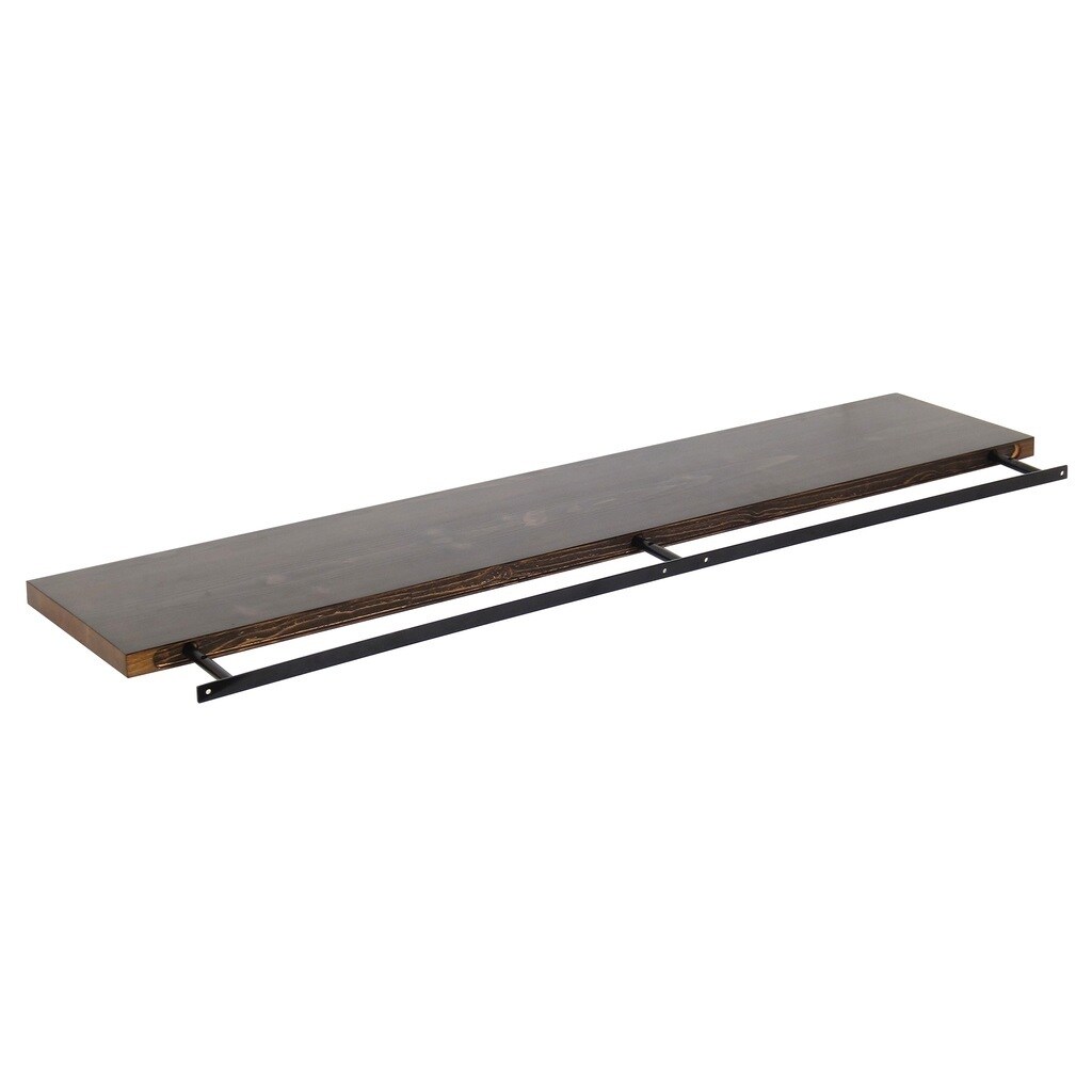 48 Inch Solid Wood Black Grain Finish Floating Wall Shelf Ebay 48 Inch Solid Wood Black Grain Finish