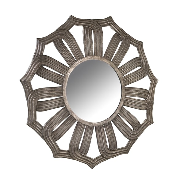 Bombay Company Antiqued Silver Lotus Mirror