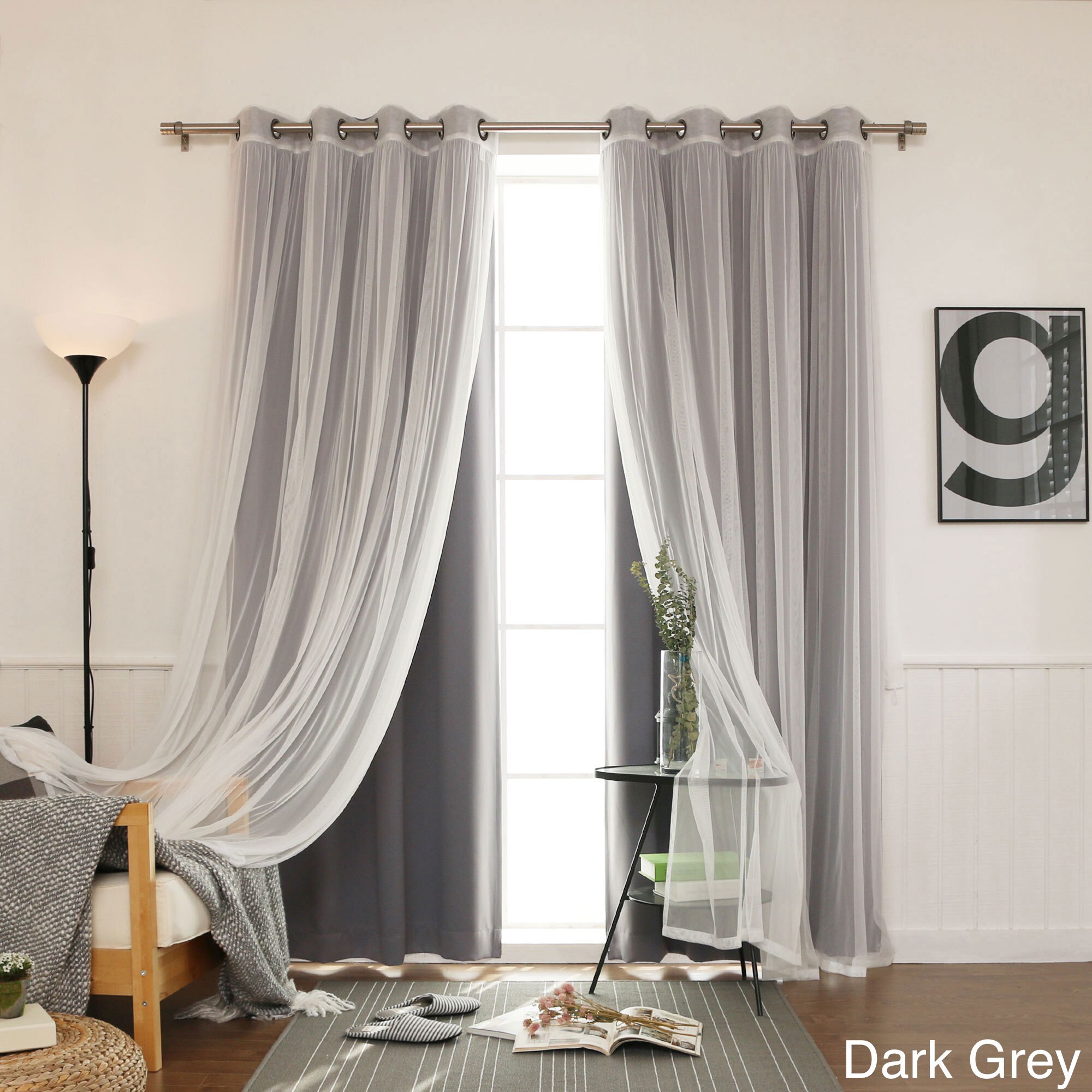 Best Home Fashion Mix Match Tulle Sheer Lace Blackout Curtain Picture 6 Of 10