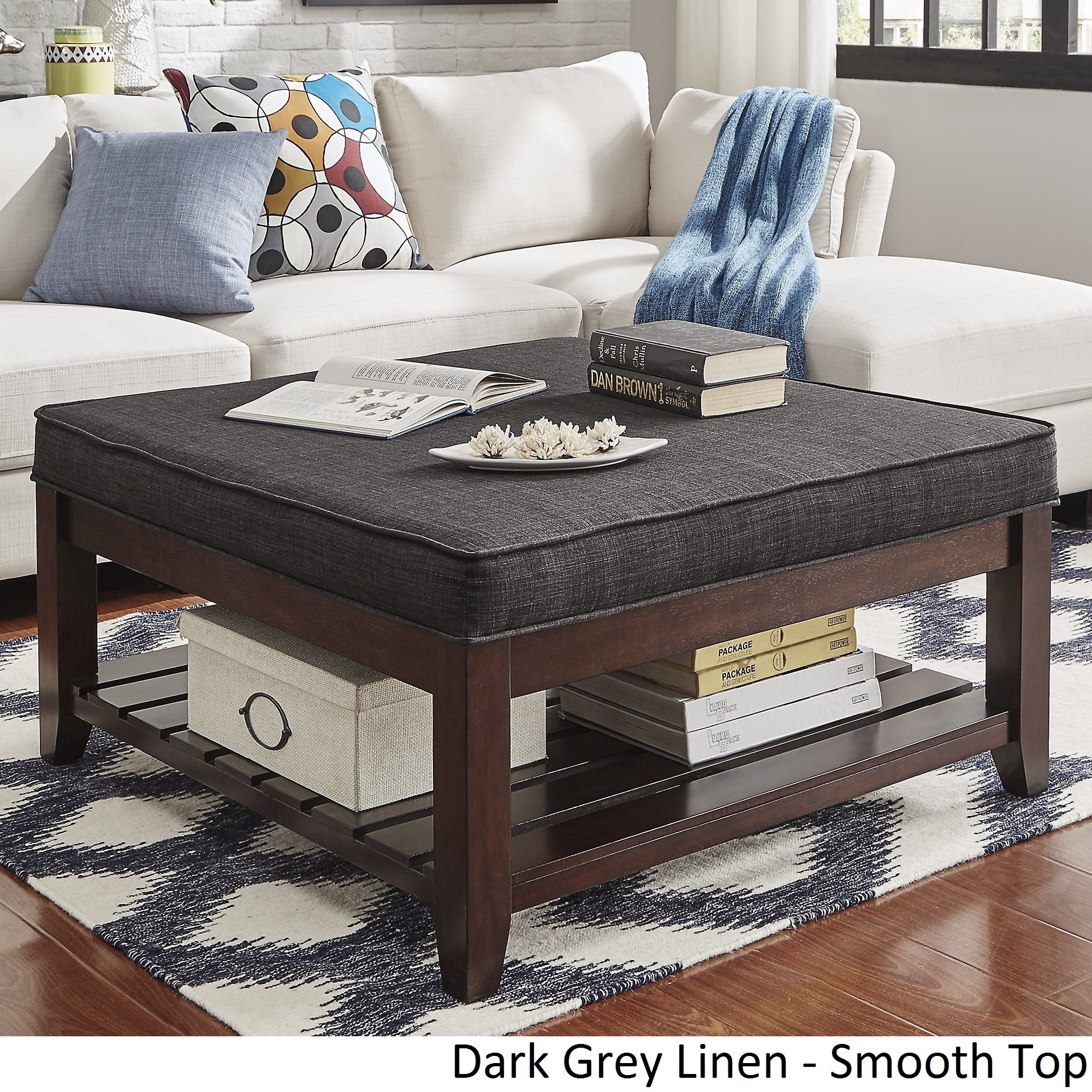 Lennon Espresso Planked Storage Ottoman Coffee Table By Inspire Q Lennon Espresso Planked Storage Ottoman Coffee Table By