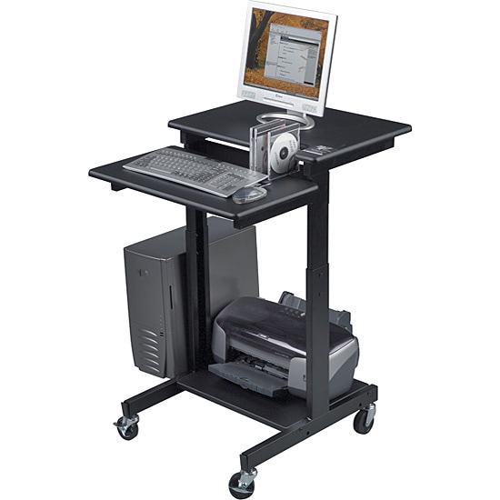 Balt Height Adjustable Computer Workstation and AV Cart - Overstock ...