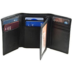 Romano Men's Black Tri-fold Wallet - Overstock Shopping - Great Deals ...