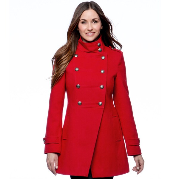 Maralyn & Me Women's Double-breasted Military Coat - Overstock Shopping ...
