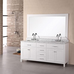 Design Element London Double Sink White Bathroom Vanity