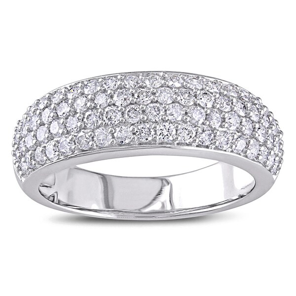 Miadora 10k White Gold 1ct TDW Pave Diamond Ring (G-H, I2-I3 ...