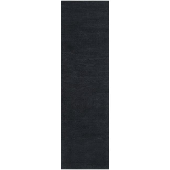 Hand-crafted Navy Blue Solid Causal 'Ridges' Dark Wool Rug (2'6 x 8 ...