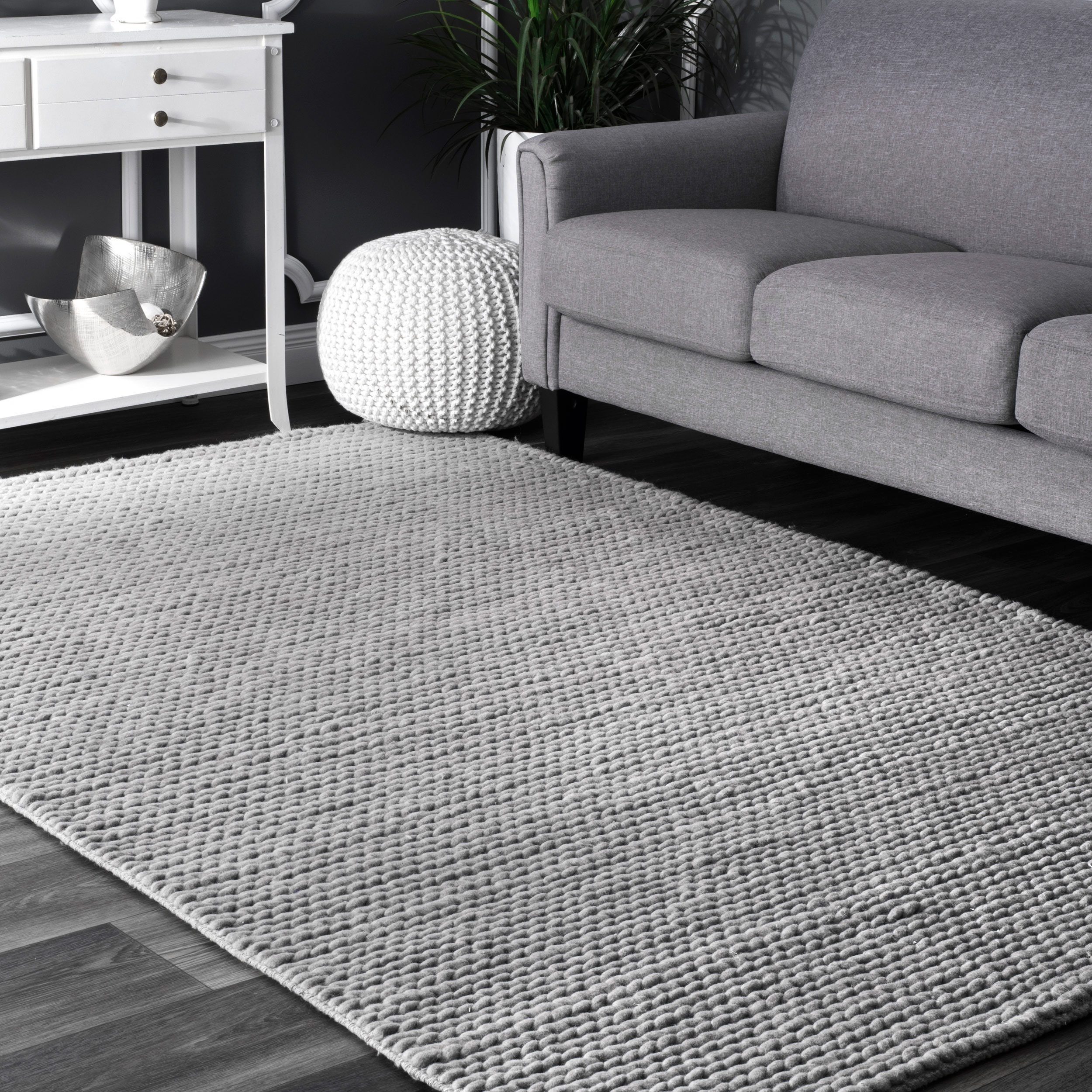 Nuloom Chunky Woolen Cable Light Gray Area Rug Ebay Stock Photo