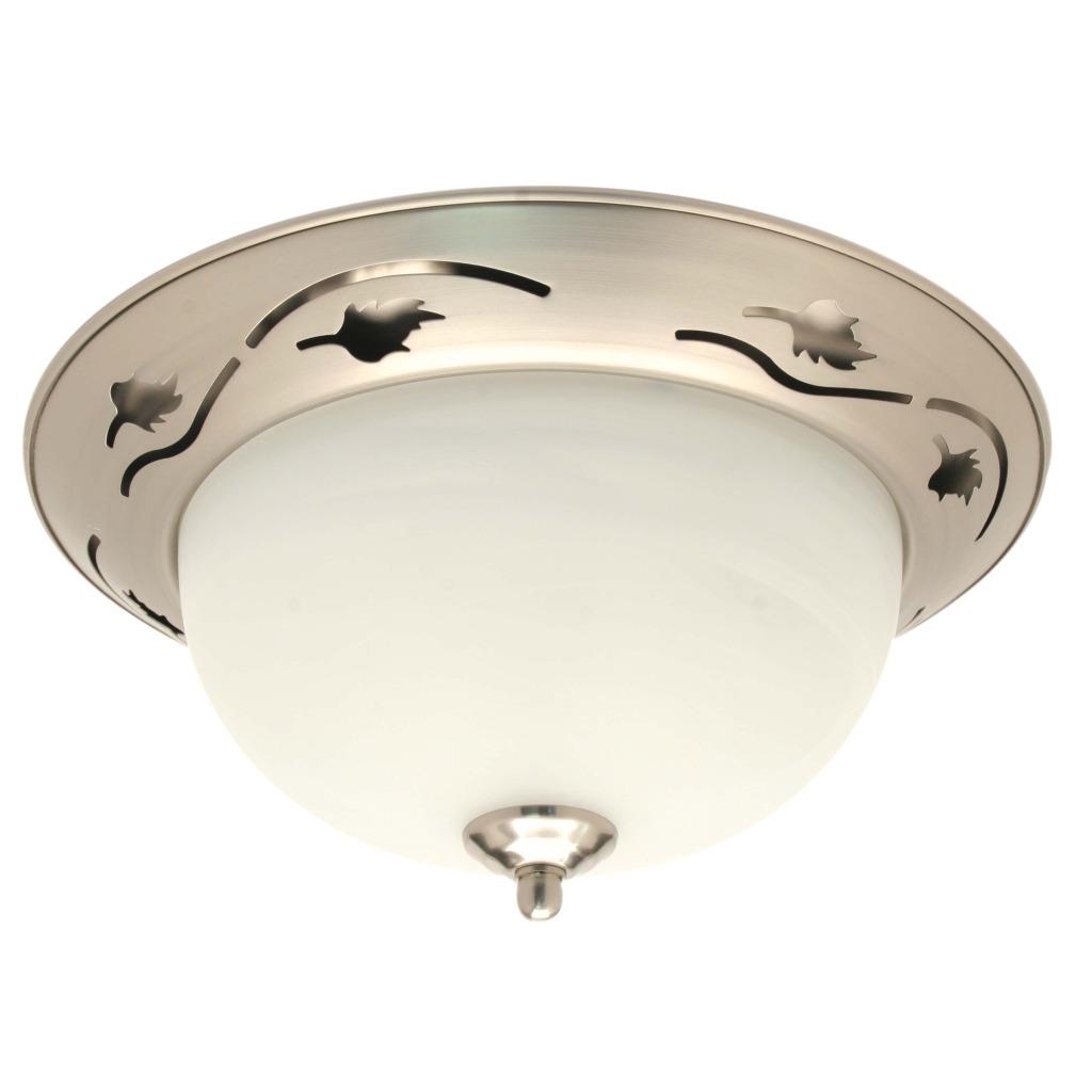 Transitional 1 light Brushed Nickel Flush Fixture   Shopping