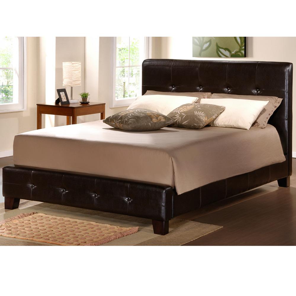 Copenhagen Dark Brown Upholstered Tufted King Bed