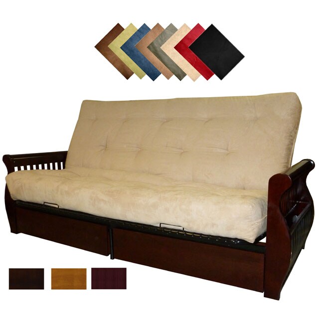 Lexington Microfiber Suede Inner Spring Full Size Futon Sofa Bed Picture 6 Of 10