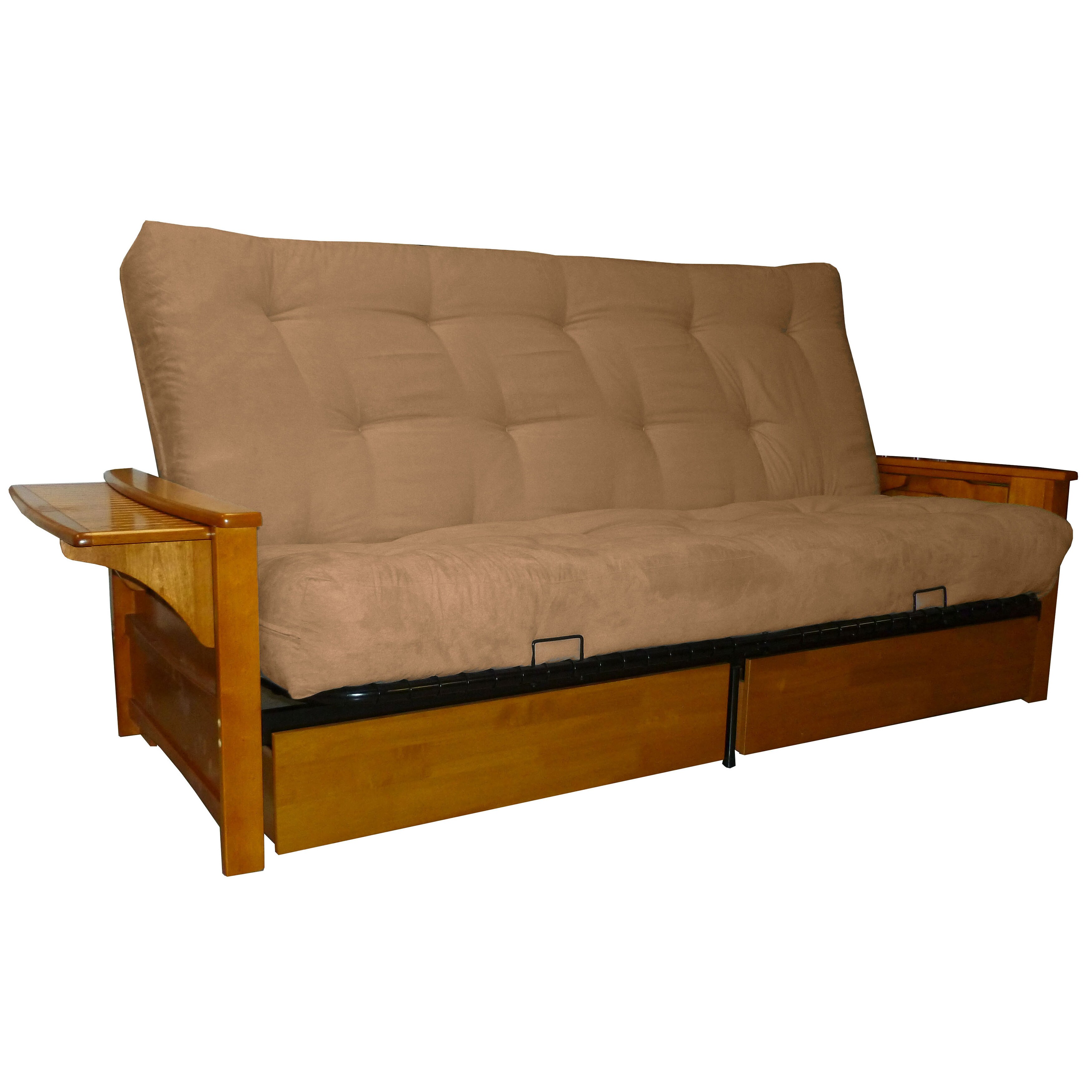 Burbank Microfiber Suede Inner Spring Queen Size Futon Sofa Bed Picture 10 Of