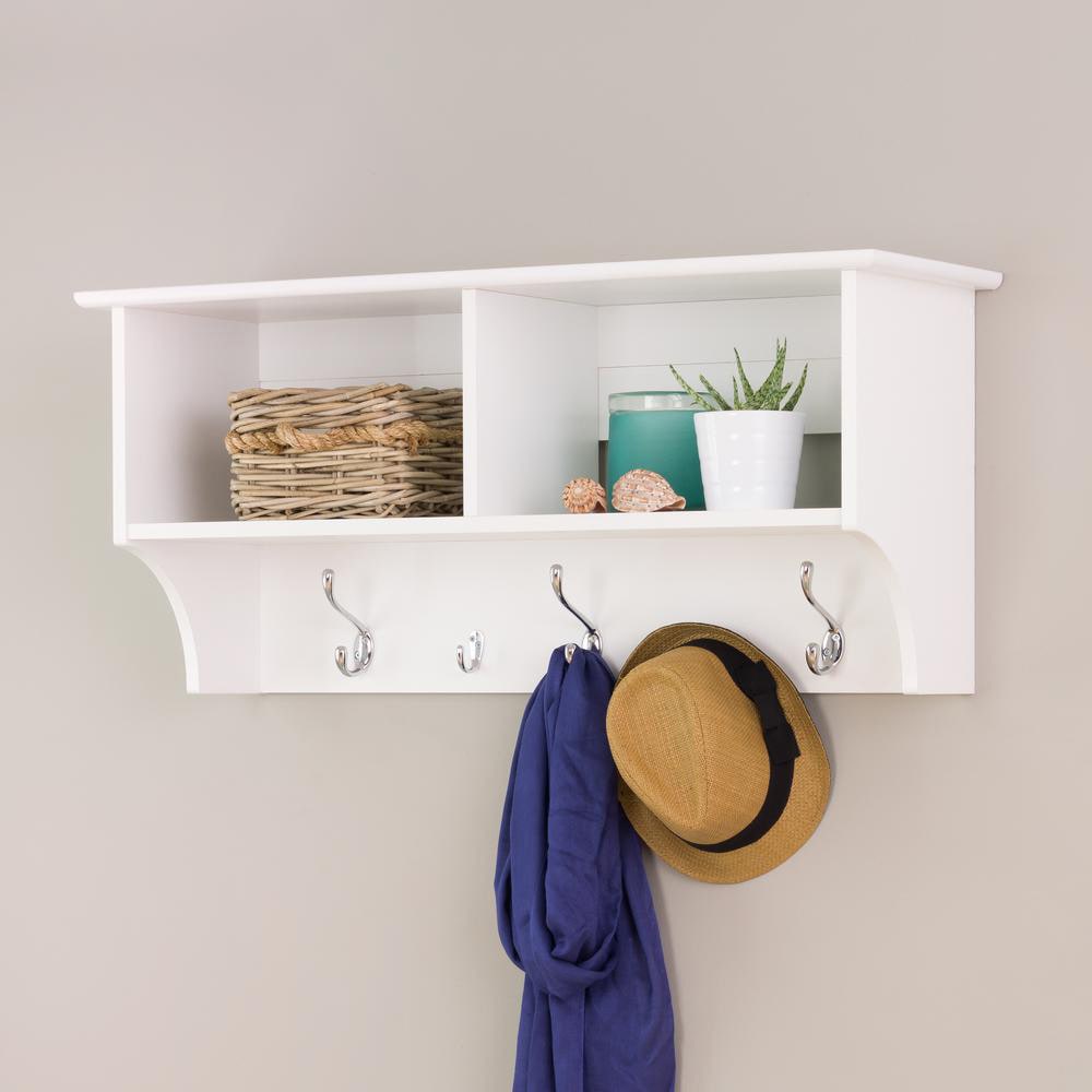 Winslow White 36 inch Wide Hanging Entryway Shelf