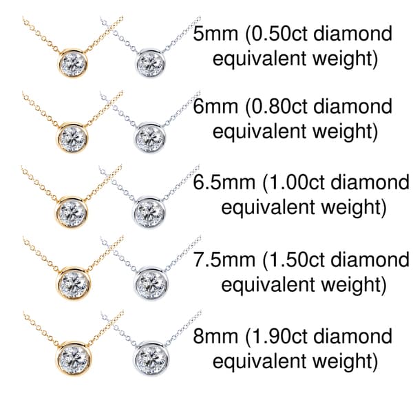 Annello 14k Gold Moissanite Solitaire Necklace   Shopping