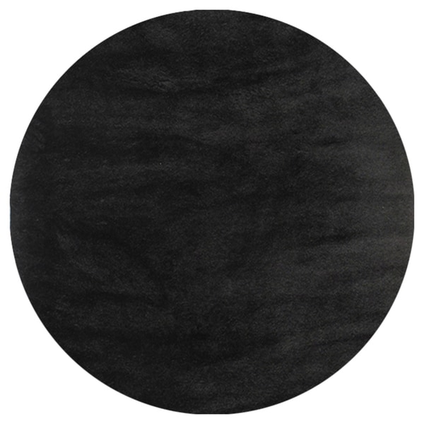 Hand tufted Posh Black Shag Rug (4 Round)  ™ Shopping