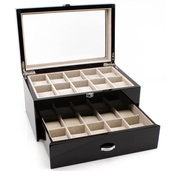 Heiden Premier Cherrywood Watch Box (20 watches)   Shopping