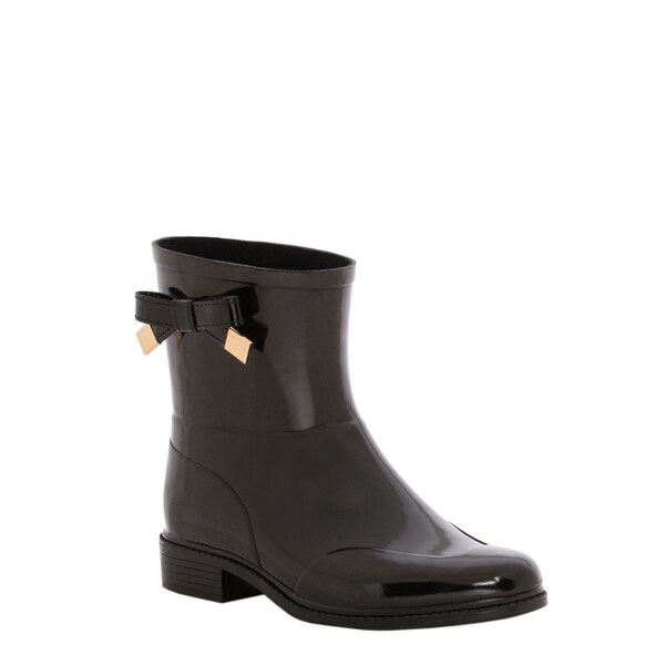 Burberry Women's Black Westcott Ankle Rubber Rainboots with Bow ...