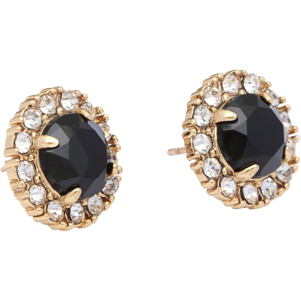 kate spade Secret Garden Goldtone Jet Black and Clear Stud Earrings