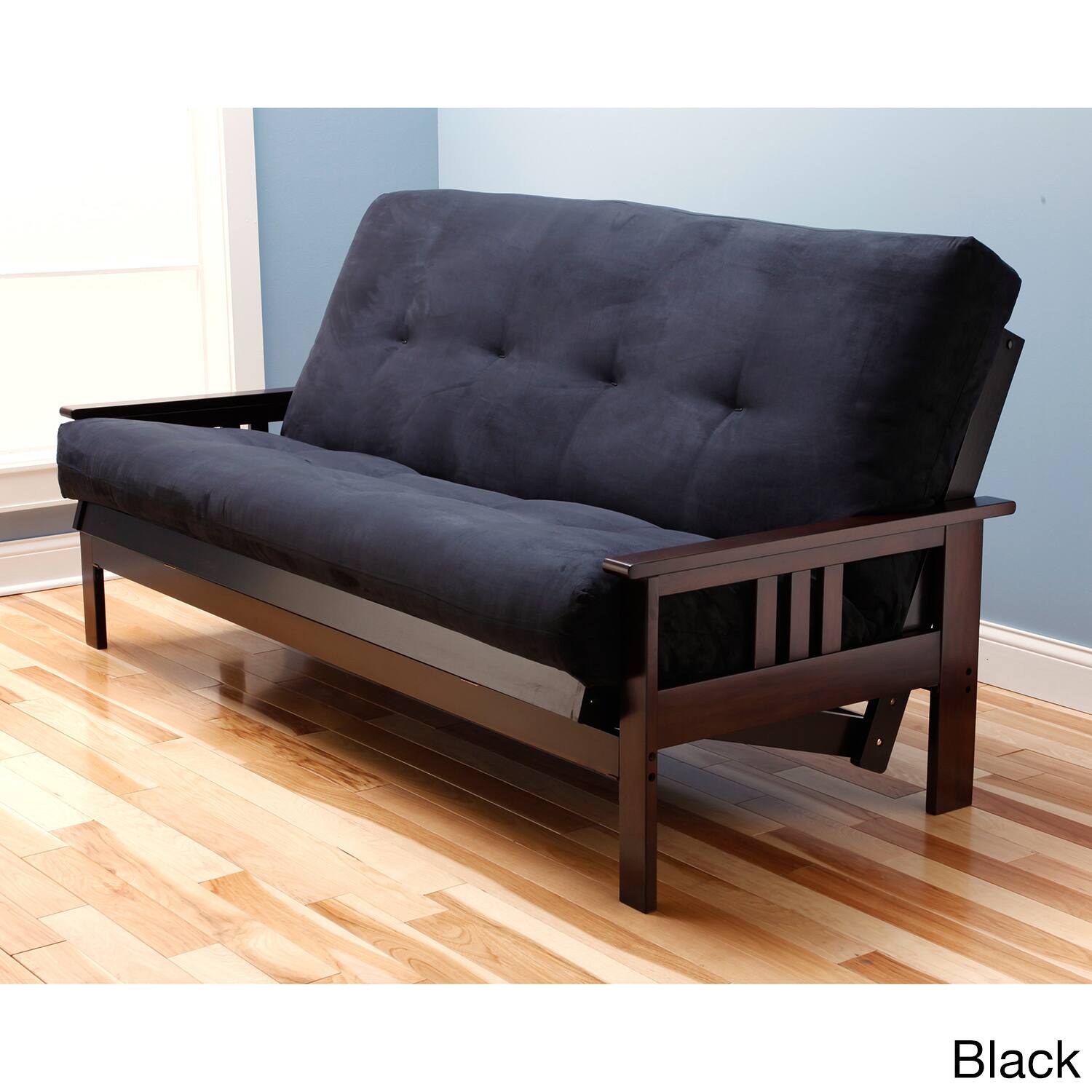 Somette Monterey Queen Size Futon Sofa Bed With Suede Innerspring Picture 4 Of 6