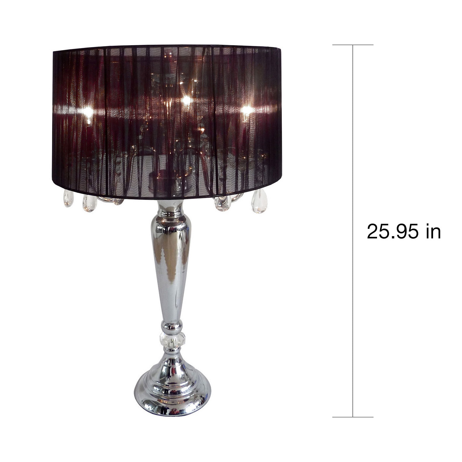 Silver Orchid Bacall Hanging Crystals Sheer Shade Table Lamp Ebay Silver Orchid Bacall Hanging Crystals Sheer Shade Table