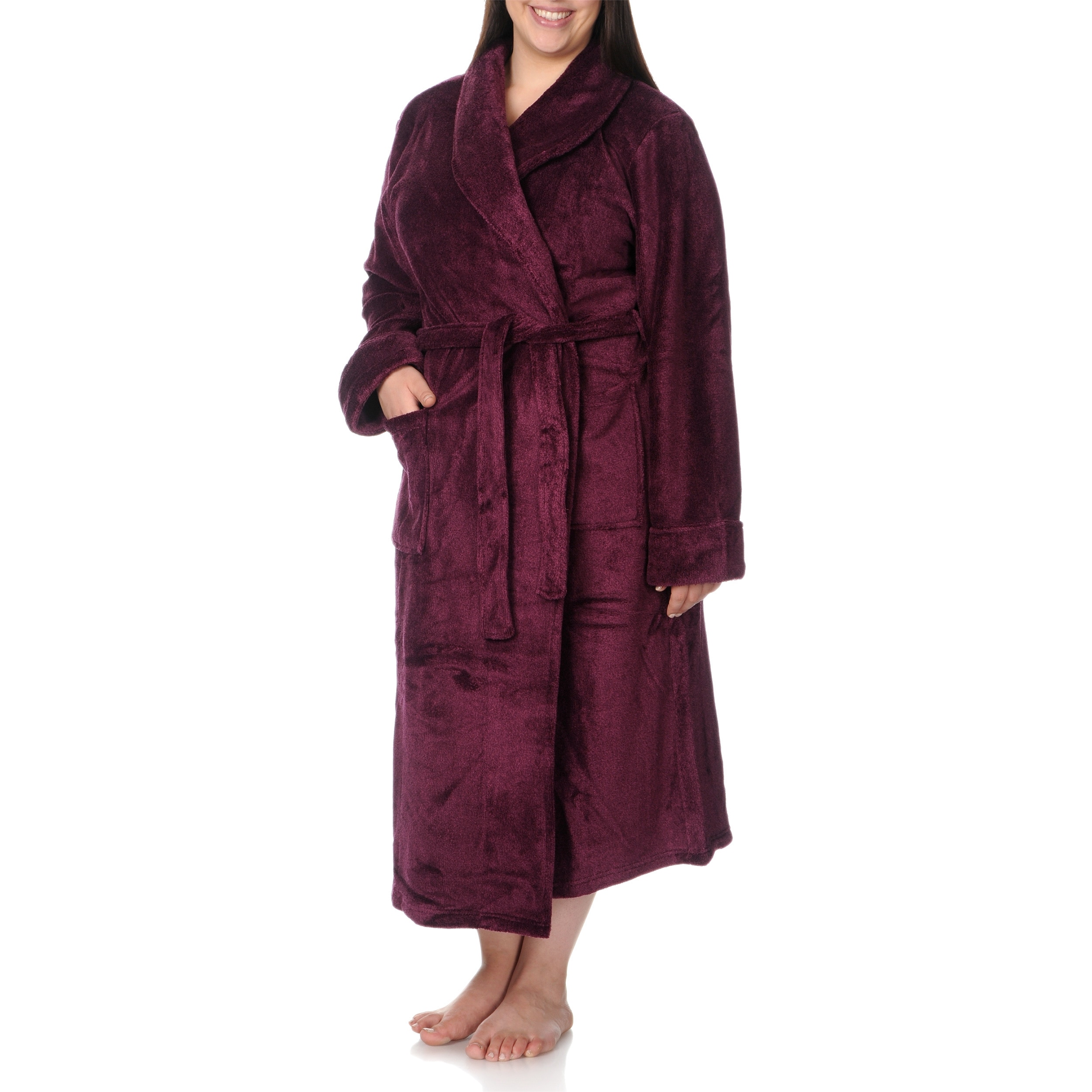 La Cera Womens Plus Size Full length Bath Robe  