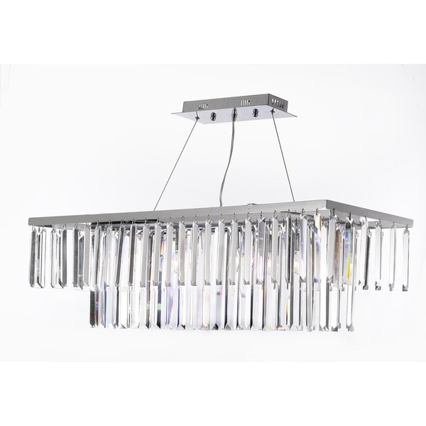 Gallery Contemporary 8 light Crystal Modern Rectangular Chandelier