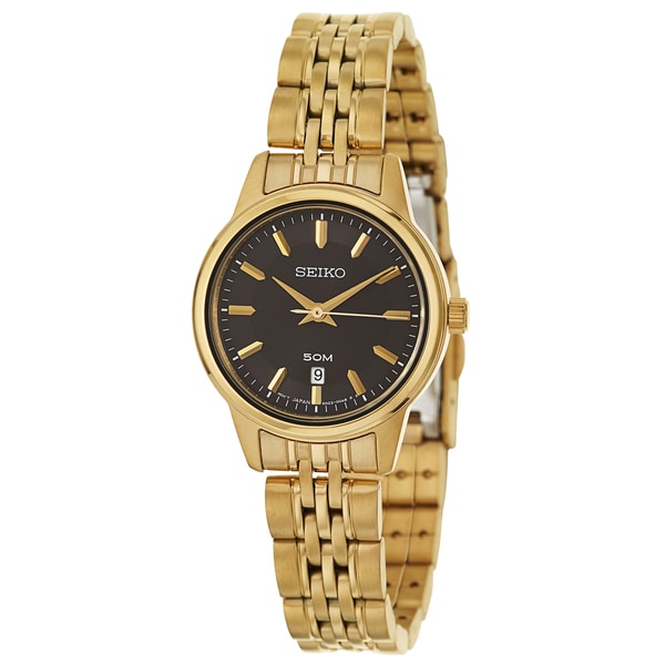 Seiko Womens Bracelet Yellow goldplated stainless steel Quartz