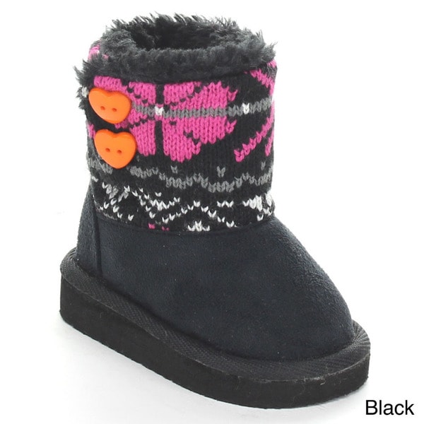 Rck Bella Polo 7I Infant Baby Girls Knit Sweater Button Snow Boots