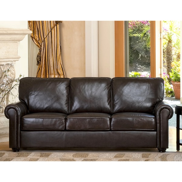 ABBYSON LIVING London Premium Top grain Leather Sofa