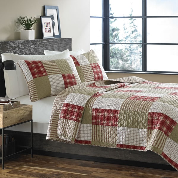 Eddie Bauer Camano Island Reversible Cotton 3 piece Quilt Set