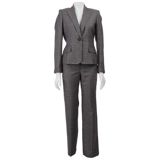 Anne Klein Women's Micro Plaid Pants Suit - Overstock™ Shopping - Top ...