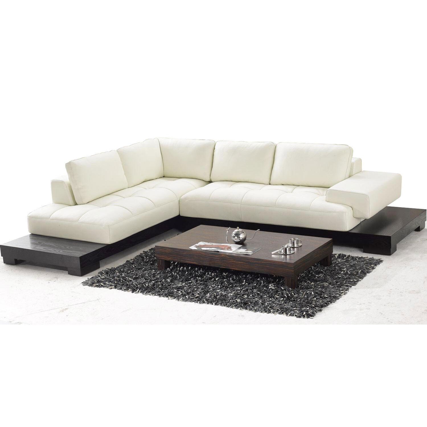 Tosh Furniture Beige Leather Sectional Sofa - Overstock™ Shopping - Big ...