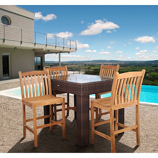 Lenox 5 piece Teak and Wicker Bar Set Today $1,487.19